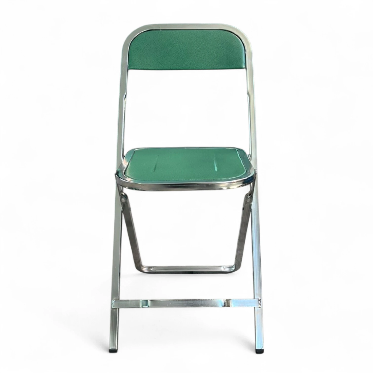 Silla cromada blanca